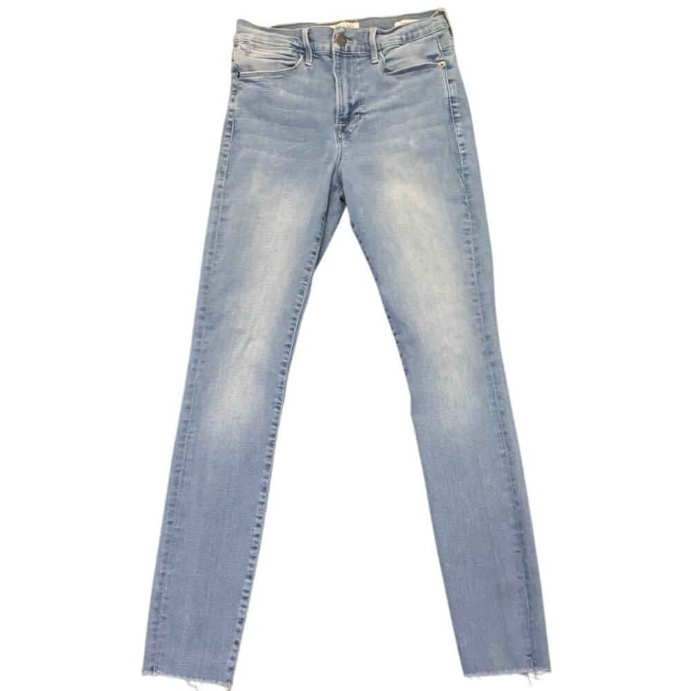Frame Women's Ankle Jeans Le High Skinny Frayed Raw Hem Denim Stretch Size 28